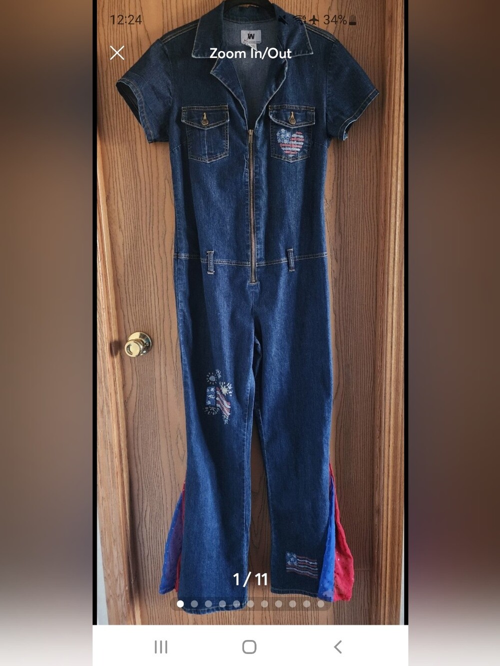 Vintage Jumpsuit with Red & Blue Sparkle Lining